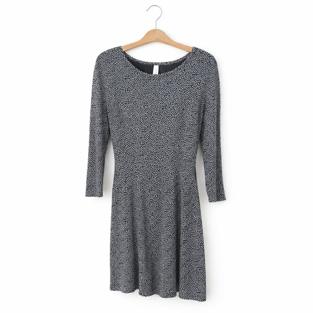 #012 RVCA | Black & White Print Stretchy Mini Dress - Women's Small